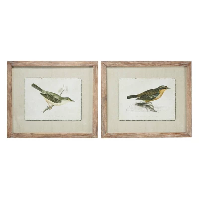 Wood Bird Framed Wall Art With Brown Frame Set Of 2 Brown - Olivia & May 7 Wood Bird Framed Wall Art With Brown Frame Set Of 2 Brown - Olivia & May - Image 5
