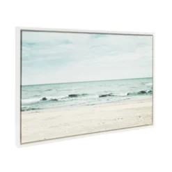 23" X 33" Sylvie Beach 2 Framed Canvas By F2 Images White - Kate And Laurel