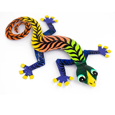 Global Crafts Colorful Gecko Haitian Steel Drum Wall Art, 13 Inch 8 Global Crafts Colorful Gecko Haitian Steel Drum Wall Art, 13 Inch - Image 6