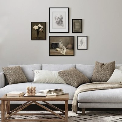 Americanflat 5 Piece Vintage Gallery Wall Art Set - Pot Kettle Still Life, Sculpture Study, Roses, Geometric Abstract By Maple + Oak 3 Americanflat 5 Piece Vintage Gallery Wall Art Set - Pot Kettle Still Life, Sculpture Study, Roses, Geometric Abstract By Maple + Oak