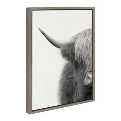 18" X 24" Sylvie Highland Cow Crop Framed Canvas Wall Art By The Creative Bunch Studio Gray - Kate And Laurel 3 18" X 24" Sylvie Highland Cow Crop Framed Canvas Wall Art By The Creative Bunch Studio Gray - Kate And Laurel