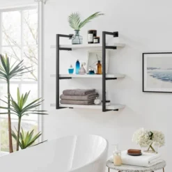 31.5" X 33.2" Modern 3 Tier Hanging Bracket Wall Shelve White Birch - Danya B. 27 31.5" X 33.2" Modern 3 Tier Hanging Bracket Wall Shelve White Birch - Danya B. -Safavieh Store GUEST bcd4a969 54bd 406c 94ef 9a21046ad294