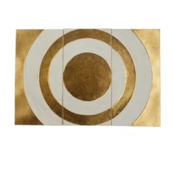Metal Geometric Target Wall Decor Gold - CosmoLiving By Cosmopolitan
