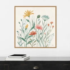 22" X 22" Wildflower Vibes III By Janelle Penner Framed Canvas Wall Art Light Brown - Amanti Art -Safavieh Store GUEST be52b673 760c 450b b2f2 e555cf00ddbb