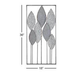 Metal Leaf Tall CutOut Wall Decor With Intricate Laser Cut Designs Gray - Olivia & May -Safavieh Store GUEST be62c208 4ef5 449b 92d7 f1d71f413750