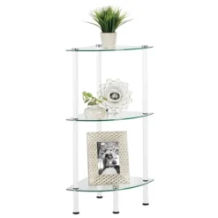 MDesign Glass/Metal Household Corner Organizer Shelf -Safavieh Store GUEST c0179228 4f5e 4c3b af25 b36f2e721b09