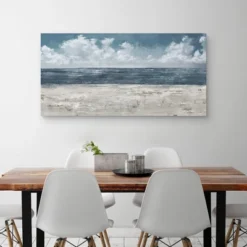 24" X 48" Beach Layers Light By Studio Arts Canvas Art Print - Masterpiece Art Gallery