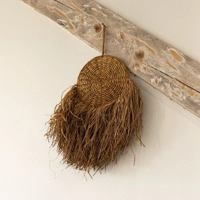 Round Hanging Accent Brown Seagrass, Rope & Jute By Foreside Home & Garden 3 Round Hanging Accent Brown Seagrass, Rope & Jute By Foreside Home & Garden