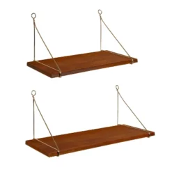 2pc Vista Wood And Metal Wall Shelves - Kate & Laurel All Things Decor -Safavieh Store GUEST c1b6ecb1 60c5 4dc0 abaf 26dc245ded7c
