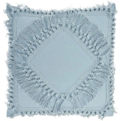 18"x18" Diamond Square Throw Pillow With Fringe - Nicole Curtis 11 18"x18" Diamond Square Throw Pillow With Fringe - Nicole Curtis - Image 9