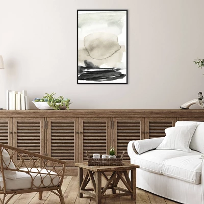 23" X 33" Horizon Triptych II By Jennifer Goldberger Framed Canvas Wall Art Print Black - Amanti Art 5 23" X 33" Horizon Triptych II By Jennifer Goldberger Framed Canvas Wall Art Print Black - Amanti Art - Image 3