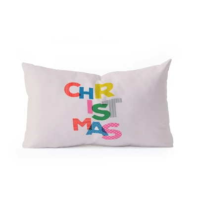 Showmemars Christmas Colorful Typography Oblong Throw Pillow - Society6 4 Showmemars Christmas Colorful Typography Oblong Throw Pillow - Society6 - Image 2