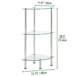 MDesign Glass/Metal Household Corner Organizer Shelf -Safavieh Store GUEST c6ccbbea d302 4830 bdee 00f1e6a4759d
