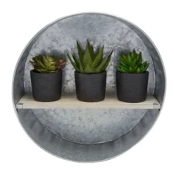 Farmlyn Creek Galvanized Metal Round Floating Shelf (12.5 In) -Safavieh Store GUEST c6dc9b16 02fa 4a79 a7a9 92c83596a7d8