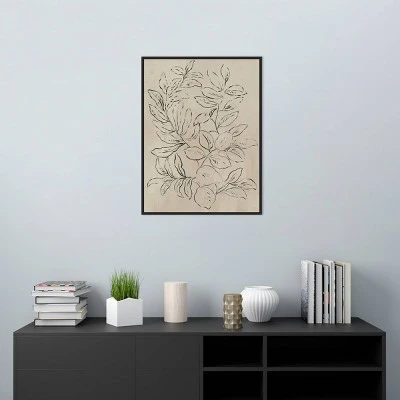 22" X 30" Outlined Leaves I By Asia Jensen Framed Canvas Wall Art Black - Amanti Art 7 22" X 30" Outlined Leaves I By Asia Jensen Framed Canvas Wall Art Black - Amanti Art - Image 5
