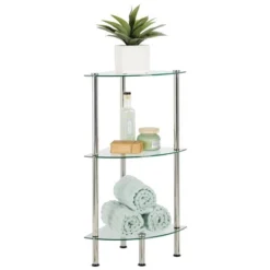 MDesign Glass/Metal Household Corner Organizer Shelf -Safavieh Store GUEST ca28750c c566 40f8 89b3 b8737c4f5afe