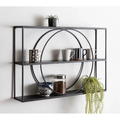 36" X 24" Pirzada Geometric Wall Shelf Black - Kate & Laurel All Things Decor 6 36" X 24" Pirzada Geometric Wall Shelf Black - Kate & Laurel All Things Decor - Image 5