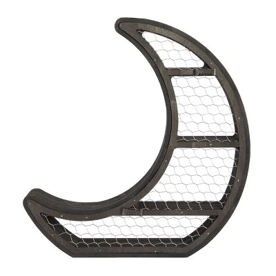 Farmlyn Creek Small Wooden Crescent Moon Wall Shelf For Crystals & Essential Oils, Rustic Home Wall Decor For Nursery, Black, 10.7 X 11.2 X 2 In 9 Farmlyn Creek Small Wooden Crescent Moon Wall Shelf For Crystals & Essential Oils, Rustic Home Wall Decor For Nursery, Black, 10.7 X 11.2 X 2 In - Image 7