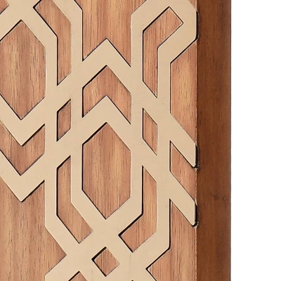 Harmony Mid-Century Wood With Metal Inlay Wall Decor Brass - StyleCraft 5 Harmony Mid-Century Wood With Metal Inlay Wall Decor Brass - StyleCraft - Image 3
