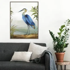22" X 30" Blue Heron By Aimee Wilson Framed Canvas Wall Art Gray Wash - Amanti Art -Safavieh Store GUEST d0f61358 8d5c 4f5a af48 c4d401954cfa