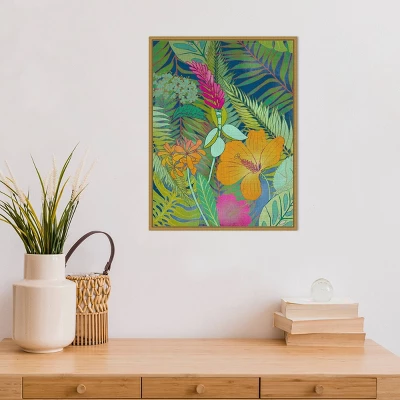 18" X 24" Tropical Tapestry II Hibiscus By Charcoaliklia Zarris Framed Canvas Wall Art - Amanti Art 5 18" X 24" Tropical Tapestry II Hibiscus By Charcoaliklia Zarris Framed Canvas Wall Art - Amanti Art - Image 3