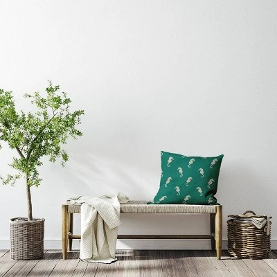 16"x16" Sea Horses Beach Square Throw Pillow - E By Design 4 16"x16" Sea Horses Beach Square Throw Pillow - E By Design - Image 2