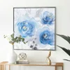 Canvas Floral Framed Wall Art With Silver Frame Blue - Olivia & May -Safavieh Store GUEST d2e28b7e 8982 4753 bde1 f304d5e74b00