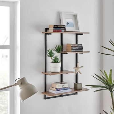 34.5" X 23.6" Rhodes 4 Tier Modern Floating Windowsill Wall Shelf Unit - Danya B. 4 34.5" X 23.6" Rhodes 4 Tier Modern Floating Windowsill Wall Shelf Unit - Danya B. - Image 2