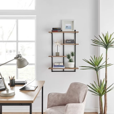 34.5" X 23.6" Rhodes 4 Tier Modern Floating Windowsill Wall Shelf Unit - Danya B. 5 34.5" X 23.6" Rhodes 4 Tier Modern Floating Windowsill Wall Shelf Unit - Danya B. - Image 3