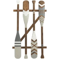 Coastal Wood Paddle Wall Decor With Arrow And Stripe Patterns - Olivia & May 39 Coastal Wood Paddle Wall Decor With Arrow And Stripe Patterns - Olivia & May -Safavieh Store GUEST d5c5be99 0fd3 49b2 8a11 54a41214706b