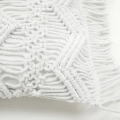 13"x20" Oversize Studio Chevron Macrame Lumbar Throw Pillow Cover With Fringes - Lush Décor 14 13"x20" Oversize Studio Chevron Macrame Lumbar Throw Pillow Cover With Fringes - Lush Décor -Safavieh Store GUEST d8ded30e 2ed4 4e29 a13e 7f884b73596a