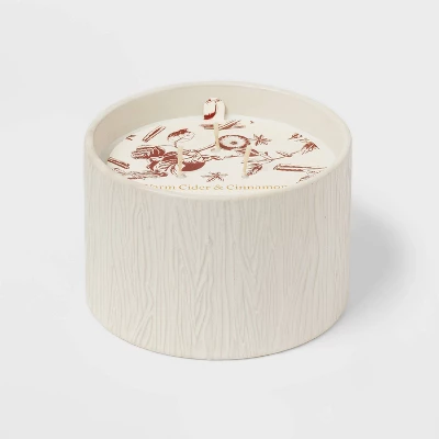 Textured Straight Side Ceramic Warm Cider & Cinnamon Candle White - Threshold™ 6 Textured Straight Side Ceramic Warm Cider & Cinnamon Candle White - Threshold™ - Image 5