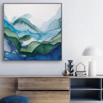 35" X 35" Emerald Quartz A By GI Artlab Framed Wall Art Canvas - Fine Art Canvas 3 35" X 35" Emerald Quartz A By GI Artlab Framed Wall Art Canvas - Fine Art Canvas