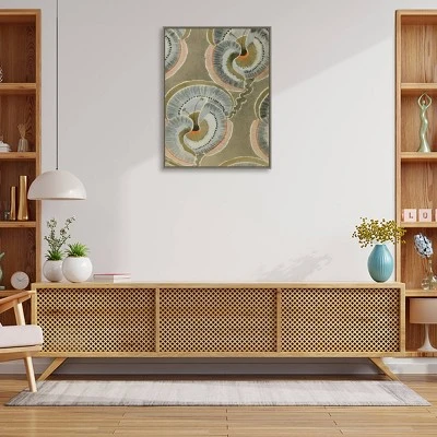 23" X 30" Delicate Deco Plant Pattern V By Baxter Mill Archive Framed Canvas Wall Art Print - Amanti Art 6 23" X 30" Delicate Deco Plant Pattern V By Baxter Mill Archive Framed Canvas Wall Art Print - Amanti Art - Image 4