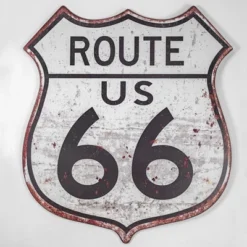 35.25" X 31.5" Route 66 Metal Sign Gray/Black - American Art Decor -Safavieh Store GUEST dbc06e89 38fe 46a1 b15f 3ace88db5d54