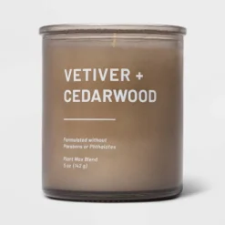 Glass Jar Vetiver And Cedarwood Candle Brown - Threshold™ -Safavieh Store GUEST dfa4fefe 0ef4 4373 802b 4787eff784da