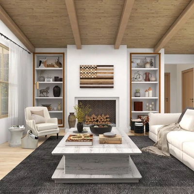 Wood American Flag Handmade Wall Decor Dark Brown - Olivia & May 9 Wood American Flag Handmade Wall Decor Dark Brown - Olivia & May - Image 7