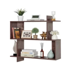35.4" X 32" Manasa Floating Geometric Kilter 2 Tier Wall Shelf - Danya B. 24 35.4" X 32" Manasa Floating Geometric Kilter 2 Tier Wall Shelf - Danya B. -Safavieh Store GUEST e030928c be9a 4009 8af9 f5b9122bd1a8