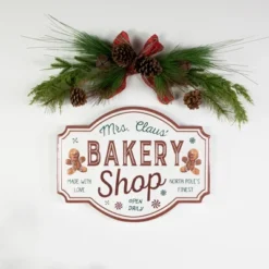 Northlight 18" Mrs. Claus' Bakery Shop Metal Christmas Wall Sign -Safavieh Store GUEST e1178a6a 991b 4496 ade8 2d57a709285a