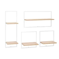 4pc Framed Wall Shelf Set White/Maple - Danya B. -Safavieh Store GUEST e20dd4a3 4042 4a6a bde2 59cf1961f675