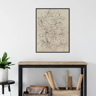 22" X 30" Outlined Leaves I By Asia Jensen Framed Canvas Wall Art Black - Amanti Art 6 22" X 30" Outlined Leaves I By Asia Jensen Framed Canvas Wall Art Black - Amanti Art - Image 4