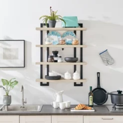 36" X 28.4" 4 Tier Floating Bracket Wall Shelf Unit - Danya B. 24 36" X 28.4" 4 Tier Floating Bracket Wall Shelf Unit - Danya B. -Safavieh Store GUEST e40f8489 3af4 41ec a956 d5eb19ca8d14