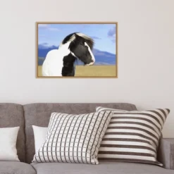 23" X 16" Icelandic Horse By Peter Langer Danita Delimont Framed Canvas Wall Art - Amanti Art -Safavieh Store GUEST e5b080eb 606f 4990 9143 1309541d18ec