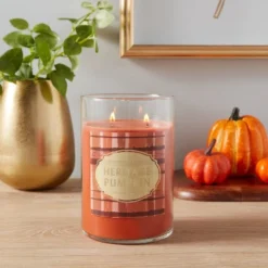 Best Seller 7 21.5oz Lidded Glass Jar 2-Wick Heritage Pumpkin Candle - Opalhouseā¢