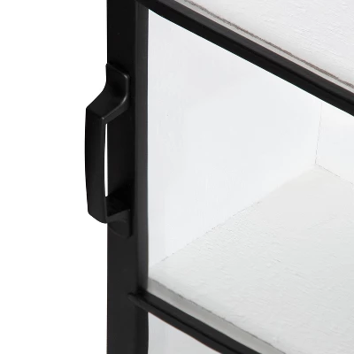 22" X 28" Barnhardt Decorative Wooden Wall Cabinet With Sliding Glass Door White - Kate & Laurel All Things Decor 4 22" X 28" Barnhardt Decorative Wooden Wall Cabinet With Sliding Glass Door White - Kate & Laurel All Things Decor - Image 2