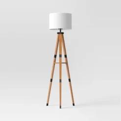 Tripod Floor Lamp With Shelf Brown Wood - Threshold™ -Safavieh Store GUEST ea3ba26a 585d 476c be10 3b33e5b59195