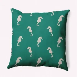 16"x16" Sea Horses Beach Square Throw Pillow - E By Design 12 16"x16" Sea Horses Beach Square Throw Pillow - E By Design -Safavieh Store GUEST eaaa451c 4459 4028 87a4 d14791791ce3