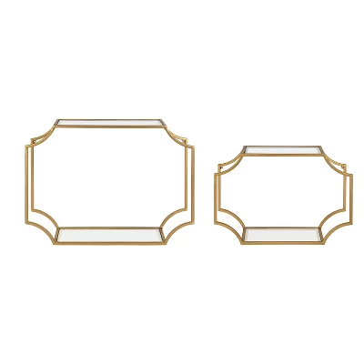 2pc Ciel Modern Glam Metal Wall Shelf Set - Kate & Laurel All Things Decor 3 2pc Ciel Modern Glam Metal Wall Shelf Set - Kate & Laurel All Things Decor