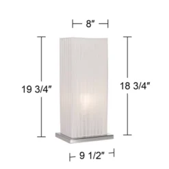 360 Lighting Cube Modern Accent Table Lamp 19 3/4" High White Ribbon Fabric Shade For Bedroom Living Room Bedside Nightstand Office Kids Family House -Safavieh Store GUEST ed4bd12c 3cd4 42c5 bc5f 8d011486a1f9