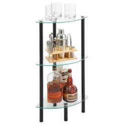 MDesign Glass/Metal Household Corner Organizer Shelf -Safavieh Store GUEST ef504d28 3a82 44e3 8898 c0636ed5b0e1